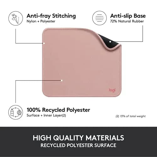 Logitech Studio Series Mouse Pad - Darker Rose, 20cm x 23cm (7.9 x 9.1 in) thumbnail 6