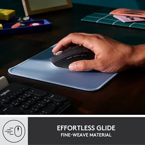 Logitech Studio Series Mouse Pad - Blue Grey 20cm (7.9in) x 23cm (9.1in) | Smooth Glide & Spill-Repellent Surface thumbnail 2