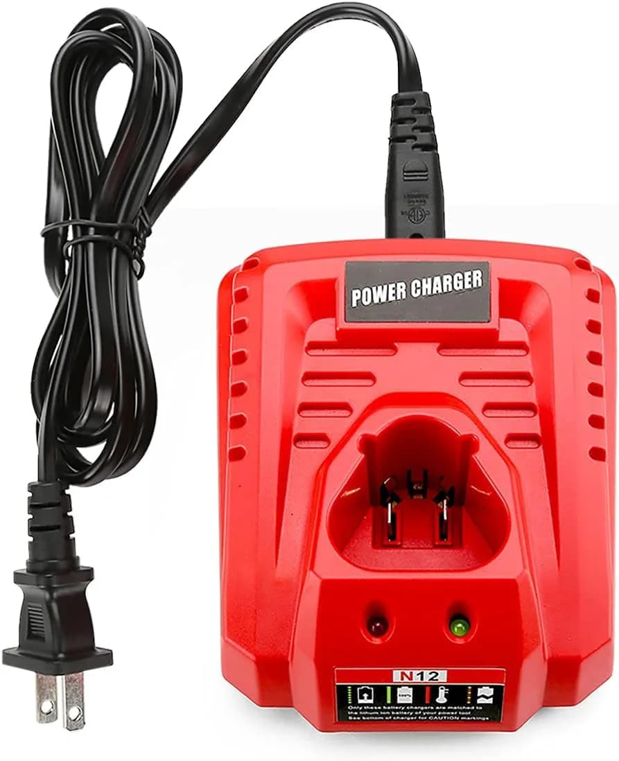 Ahomtikk 12V Single Port Rapid Battery Charger | Fast Charging for Milwaukee 12V Lithium-Ion Batteries (100-240V Input) — Single Port Charger