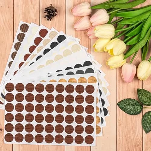INKNOTE Self-Adhesive Screw Hole Covers Stickers 648 PCS (12 Colors) | PVC Dustproof for Furniture & Walls thumbnail 5