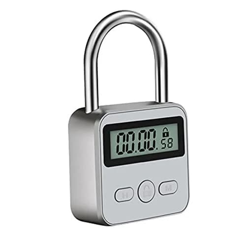 Tookie Metal Timer Lock with LCD Display, 99 Hours Max Timing, USB Rechargeable | Silver thumbnail 1