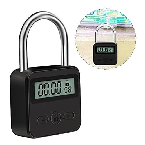Tookie Metal Timer Lock with LCD Display, 99 Hours Max Timing, USB Rechargeable | Silver thumbnail 8
