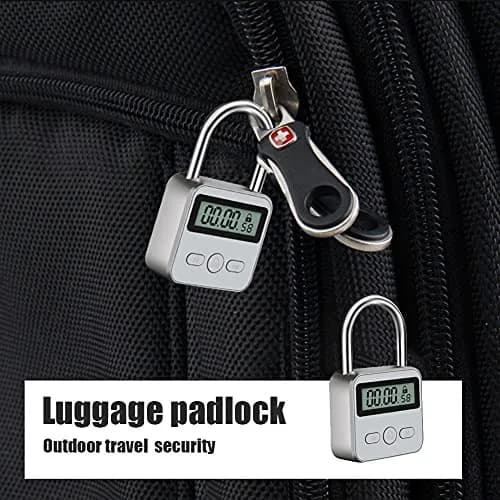 Tookie Metal Timer Lock with LCD Display, 99 Hours Max Timing, USB Rechargeable | Silver thumbnail 2
