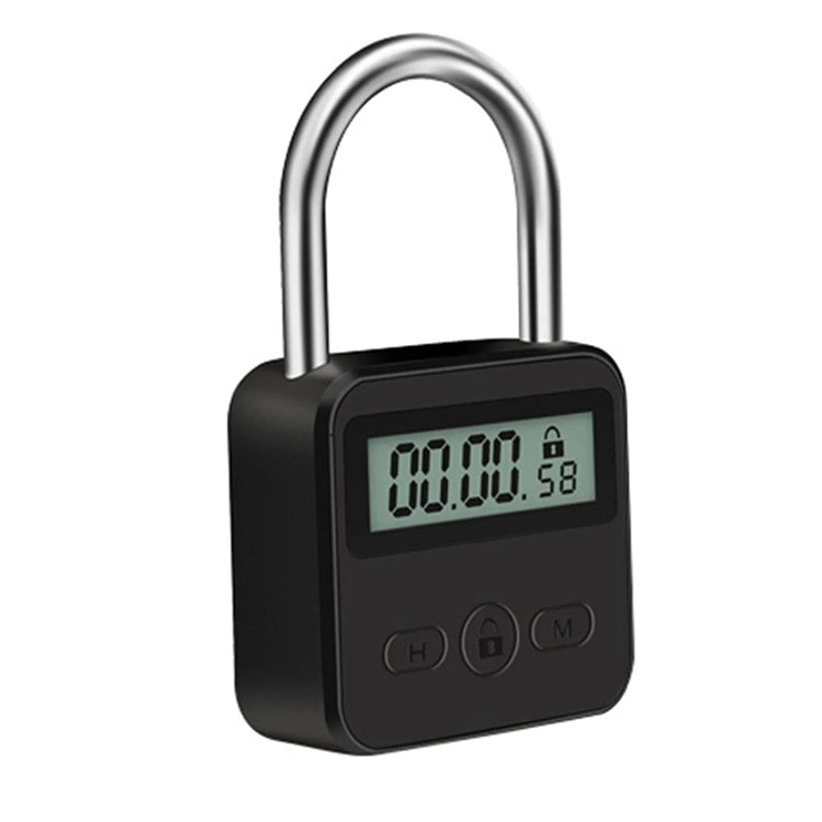 Tookie Metal Timer Lock with LCD Display, USB Rechargeable, 99 Hours Max Timing | Heavy Duty Electronic Time Out Padlock (Black)