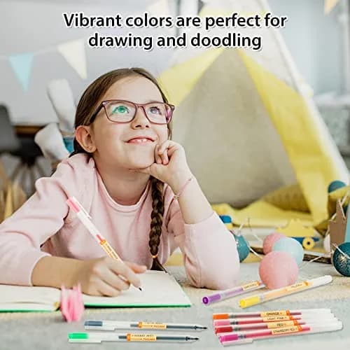 XSG Premium Gel Ink Pens, 24 Assorted Colors, 0.5mm Fine Point | Smooth Writing for Office & School thumbnail 5