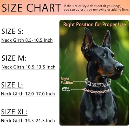 DEYACE Stainless Steel Prong Collar for Dogs | 2.27 kg (5 lb) Neck Girth 10.5"-13.5" (27-34 cm) thumbnail 6