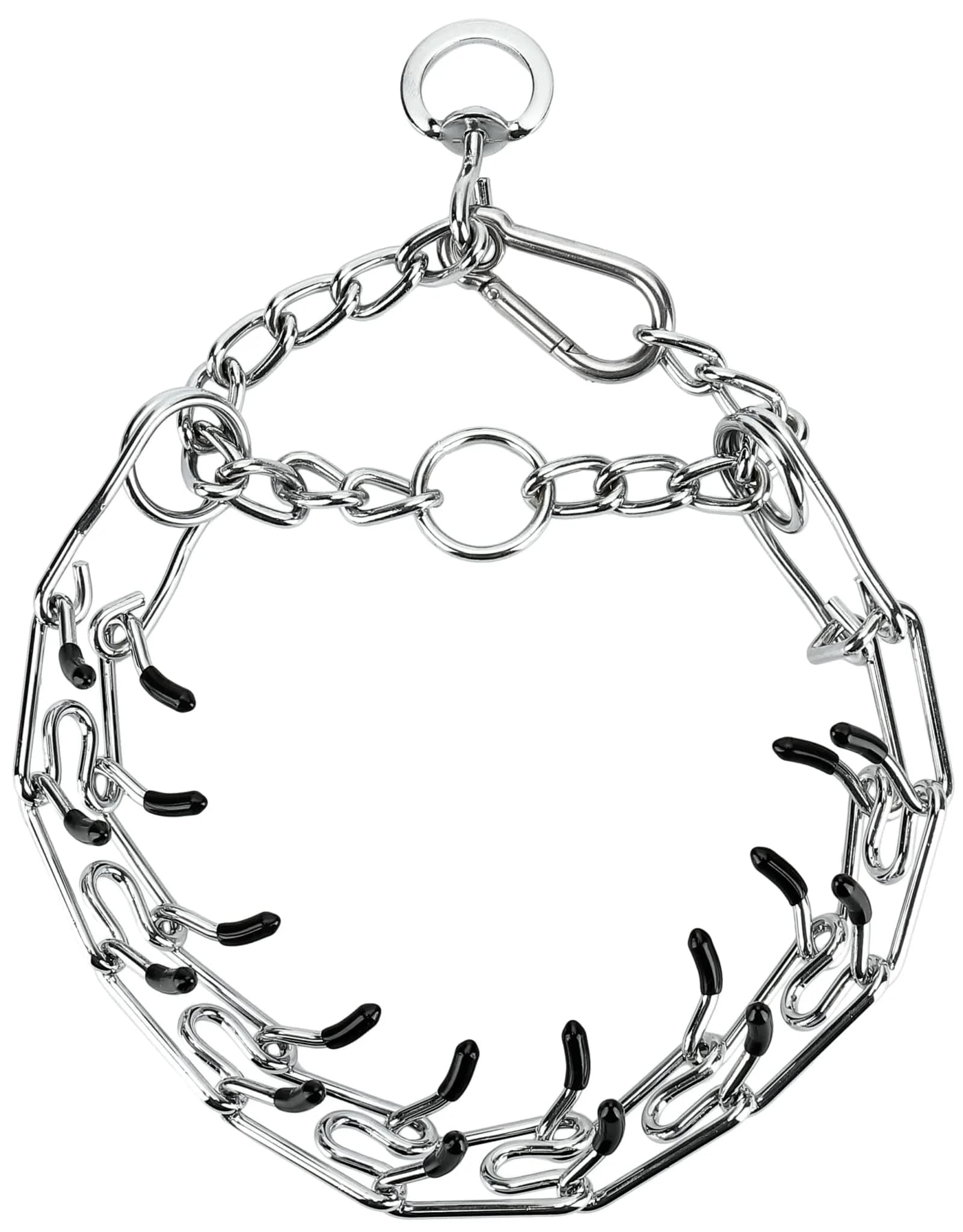 DEYACE Stainless Steel Dog Pinch Collar with Quick Release Buckle & Rubber Tips for Large Dogs, 12"-17" Neck Girth - main product image