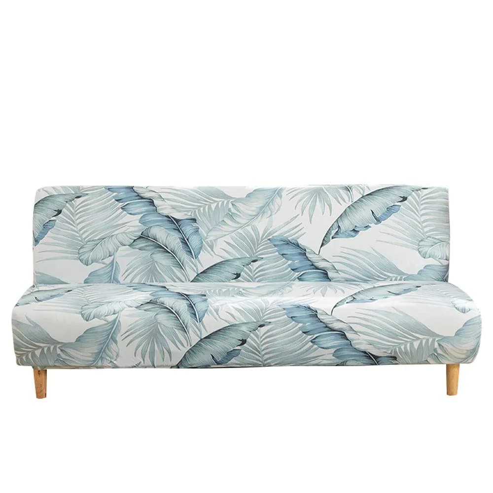 MIFXIN Armless Sofa Cover Futon Slipcover Stretch Spandex Printed Folding Sofa Bed Protector 180-210cm (Colorful Bohemia) — Light Green