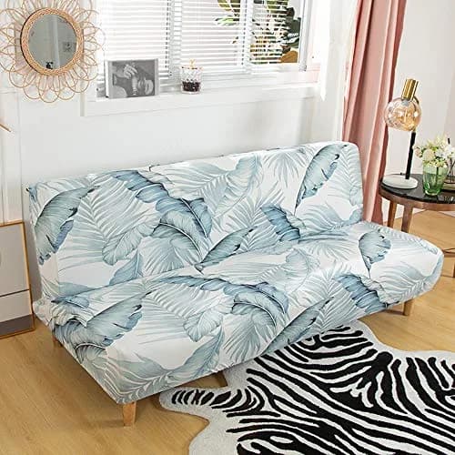 MIFXIN Armless Sofa Cover Light Green Futon Slipcover 180-210 cm (71-82 inch) | Protects Furniture from Spills and Pets thumbnail 3