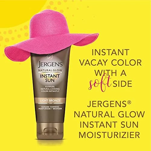 Jergens Natural Glow Instant Tanning Moisturizer Light Bronze 177ml (6 fl oz) | Streak-Free Sunless Tan thumbnail 4