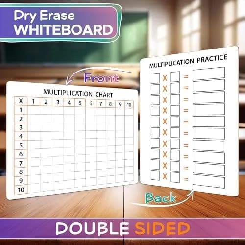 Scribbledo Multiplication Chart Dry Erase Board 9x12 | Double Sided Portable Whiteboard for Grade 3-5 thumbnail 3