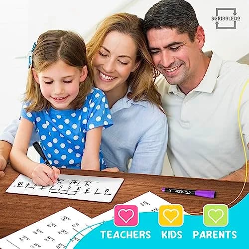 Scribbledo Dry Erase Number Line Board 12x4 Double Sided 10 Set with Erasers | Math Practice for Grades 1-5 thumbnail 8