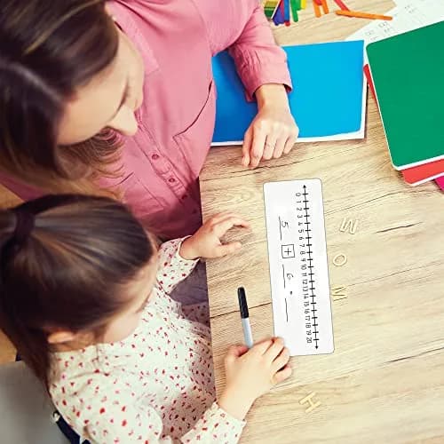 Scribbledo Dry Erase Number Line Board 12x4 Double Sided 10 Set with Erasers | Math Practice for Grades 1-5 thumbnail 9