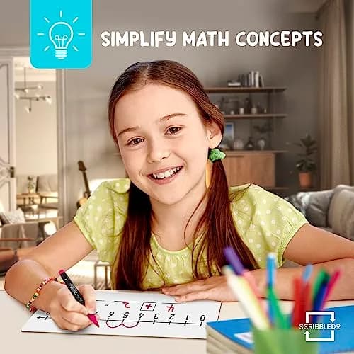Scribbledo Dry Erase Number Line Board 12x4 Inches Double Sided 5 Pack | Math Practice for Students thumbnail 4