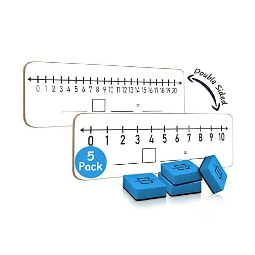Scribbledo Dry Erase Number Line Board 12x4 Inches Double Sided 5 Pack | Math Practice for Students thumbnail 9