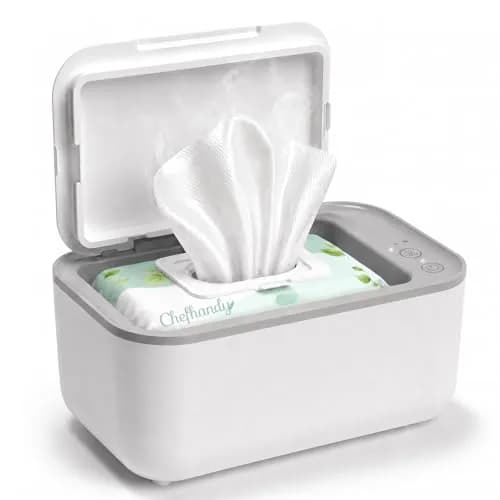 Chefhandy Baby Wipe Warmer with Surround Heating, Large Capacity, White | 200ml (7.9 x 4.8 x 3.5 Inch) — white