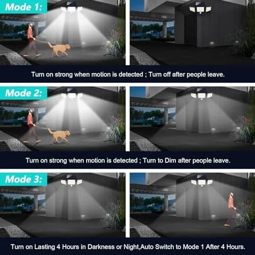 Tuffenough Solar Outdoor Lights 2500LM 210 LED | Waterproof Flood Wall Lights with Remote, 3 Modes, 2 Pack thumbnail 5