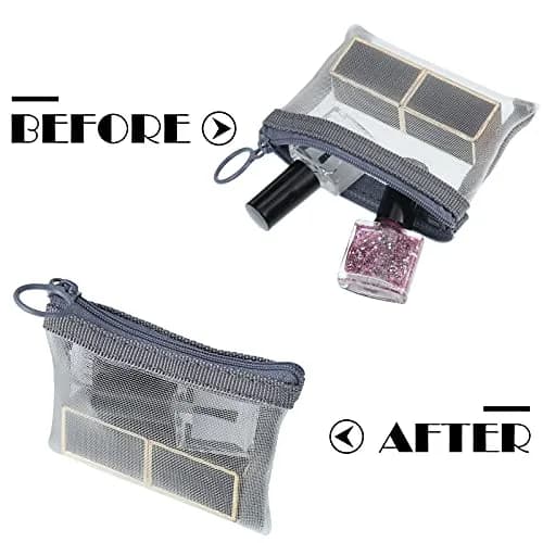 Frienda 10 Pcs Small Mesh Zipper Bags 7.6cm x 10.2cm (3 x 4 Inch) | Grey Cosmetic Travel Pouches thumbnail 4