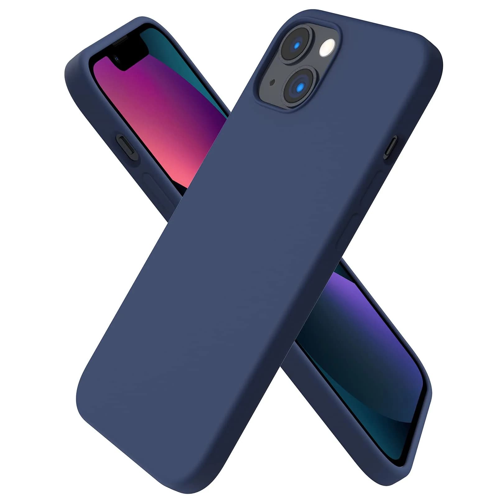 ORNARTO Liquid Silicone Case for iPhone 13 (6.1 inches) | Chalk Pink, SGS/GRS Certified — Navy Blue