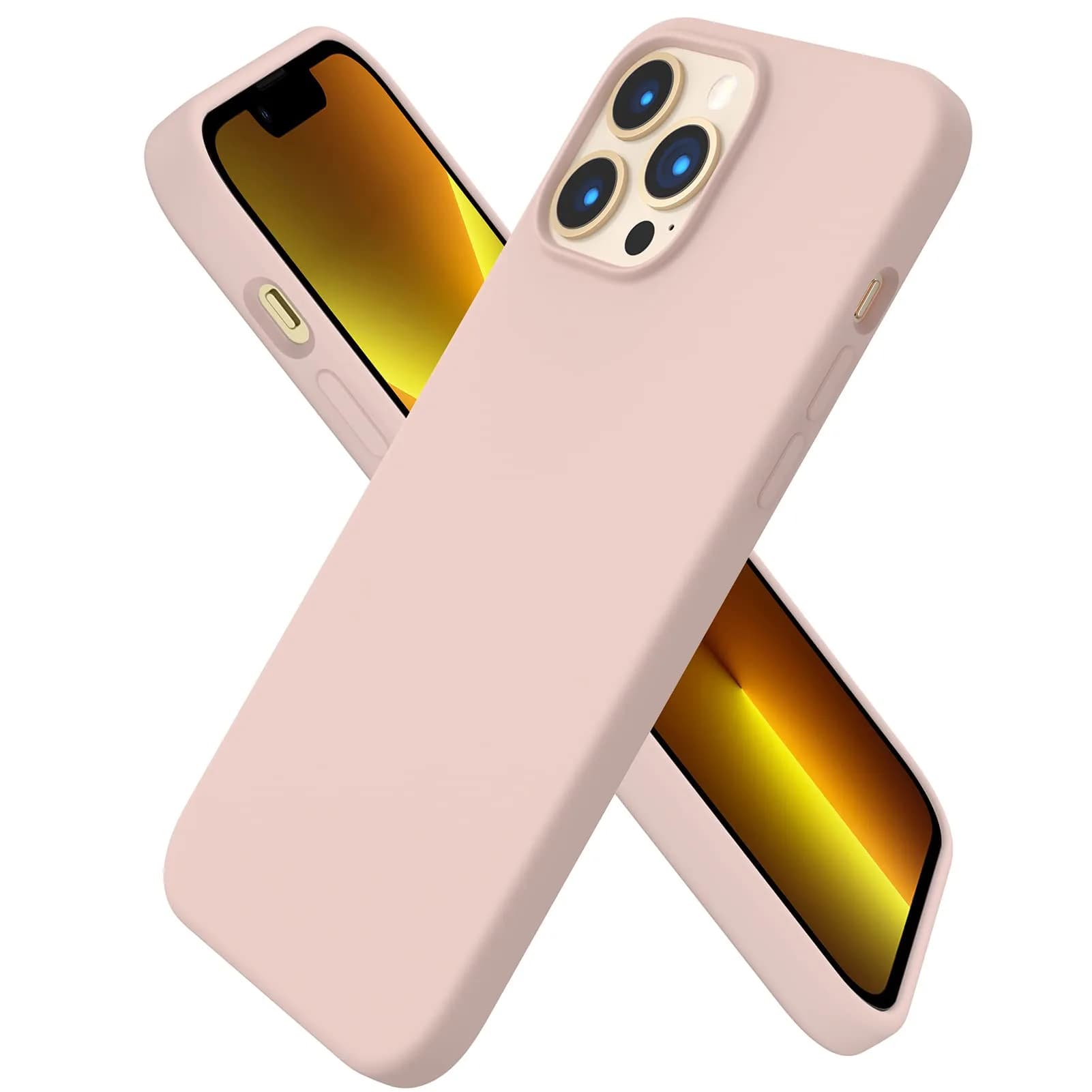 ORNARTO Compatible with iPhone 13 Pro Max Case 6.7" | Liquid Silicone, Full Cover, Pink - main product image