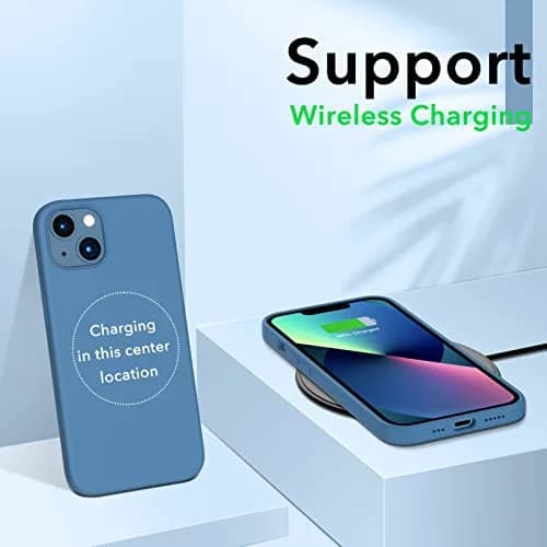 ORNARTO Slim Liquid Silicone Case for iPhone 13 (6.1-inch) | 3-Layer Full Coverage Soft Gel Protective Cover thumbnail 5
