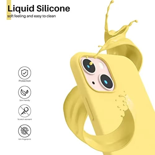ORNARTO Liquid Silicone Case for iPhone 13 Mini (5.4 inches) | Shock-Absorbent, Smooth Touch, Microfiber Lining thumbnail 3