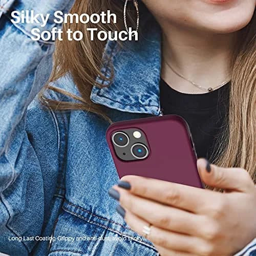 ORNARTO Liquid Silicone Case for iPhone 13 Mini (5.4 inches) | Shock-Absorbent, Smooth Touch, Microfiber Lining thumbnail 6