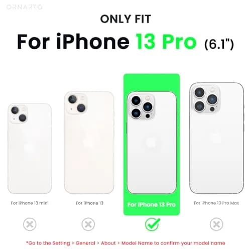 ORNARTO Liquid Silicone Case for iPhone 13 Pro 6.1-inch (15.5cm) | Smooth Touch & Reinforced Toughness thumbnail 2