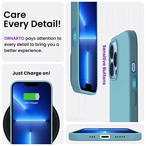 ORNARTO for iPhone 13 Pro Case, Slim Liquid Silicone, Cactus | Shockproof, Dustproof & Easy to Clean thumbnail 5