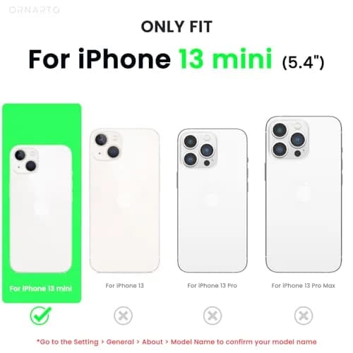 ORNARTO Liquid Silicone Case for iPhone 13 Mini 5.4 inch (13.5 cm) | Soft Gel Rubber with Microfiber Lining thumbnail 2