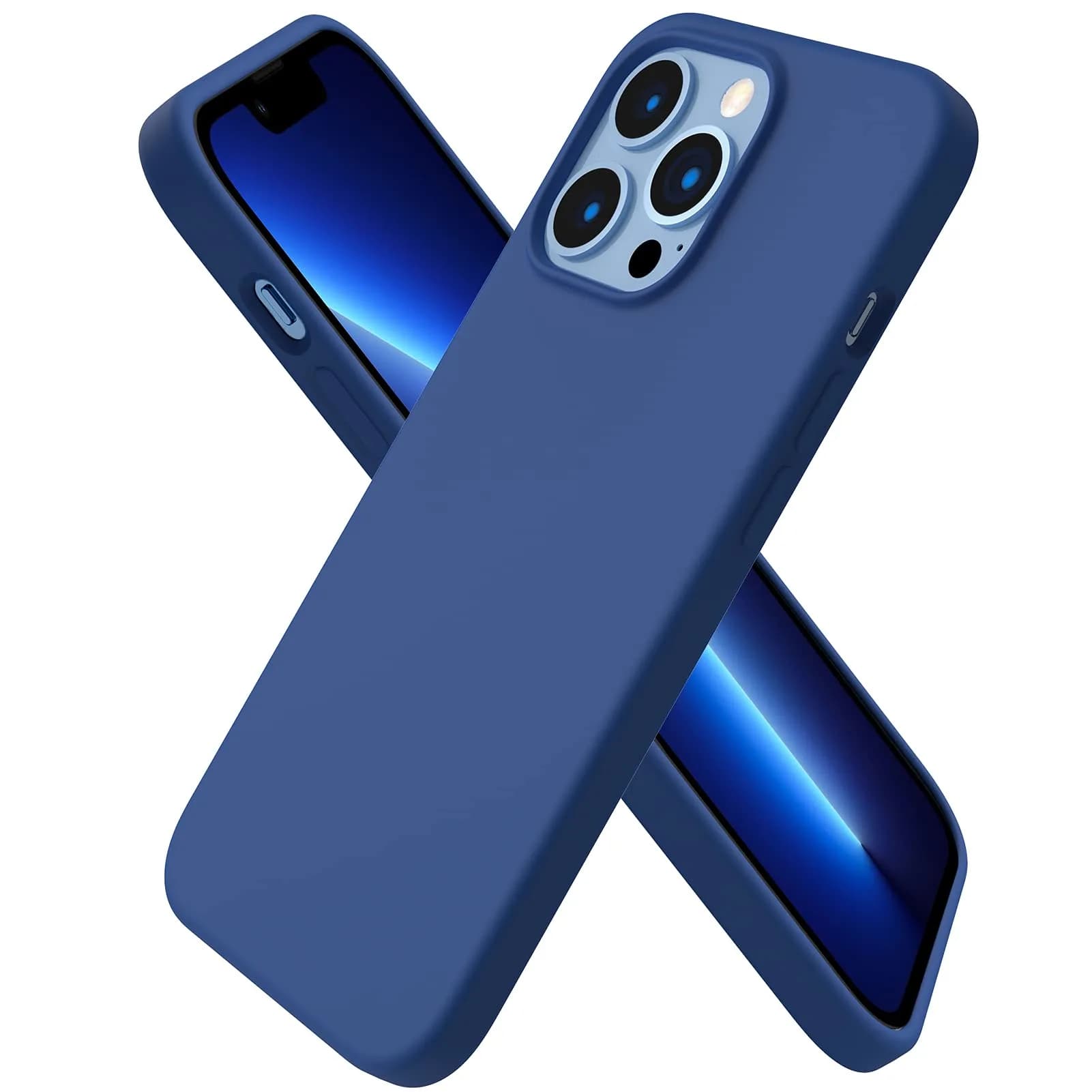 ORNARTO Liquid Silicone Case for iPhone 13 Pro 6.1-inch | Slim Fit with Microfiber Lining — Royal Blue