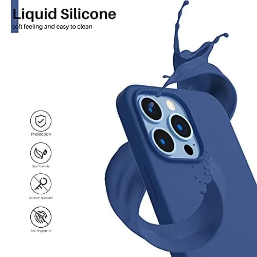 ORNARTO iPhone 13 Pro Case, Slim Liquid Silicone, Royal Blue | Shock-Absorbent & Easy to Clean thumbnail 3