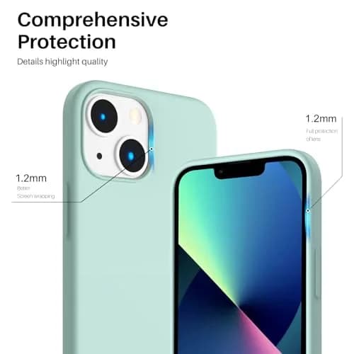 ORNARTO Liquid Silicone Case for iPhone 13 Mini 5.4 inch | Mint Green thumbnail 4