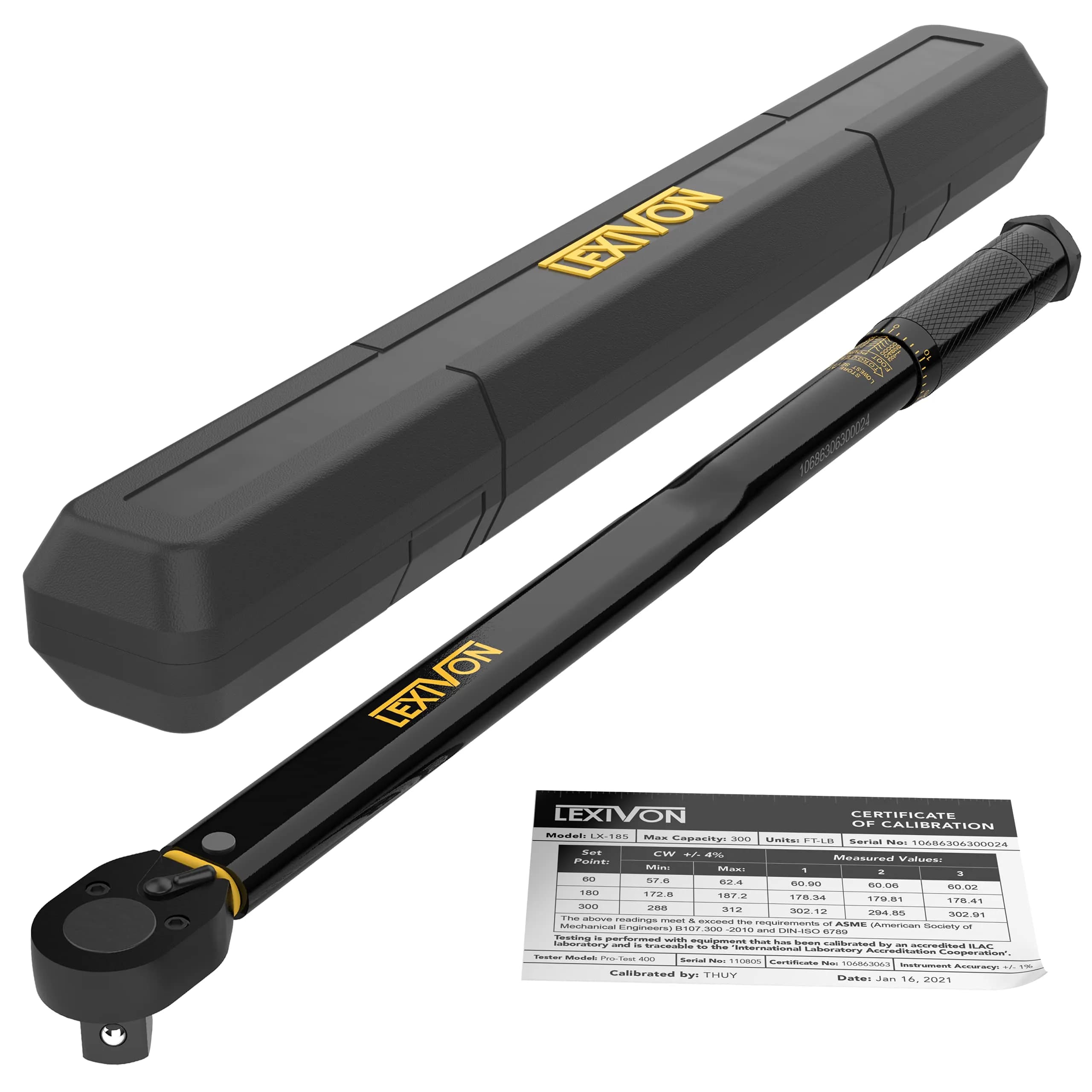 LEXIVON 3/4-Inch Drive Click Torque Wrench 40.7~406.8 Nm | Pre-Calibrated, Durable, Precision Tool