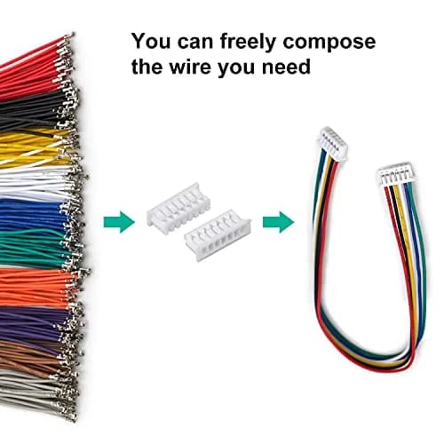 Keszoox MX 1.25mm Connector Kit with 28AWG Pre-Crimped Cables (200pcs, 150mm) | Molex PicoBlade Compatible for Pixhawk Drones thumbnail 8