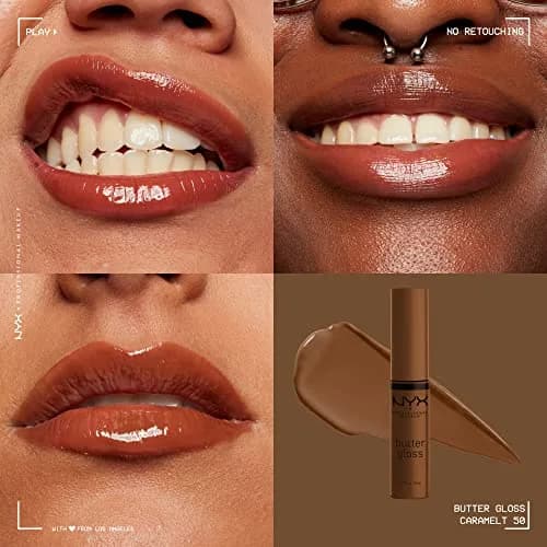 NYX PROFESSIONAL MAKEUP Butter Gloss in Brown Sugar - Caramelt Medium Brown, Vegan & Non-Sticky Shine (7.65 ml / 0.27 Fl Oz) thumbnail 3