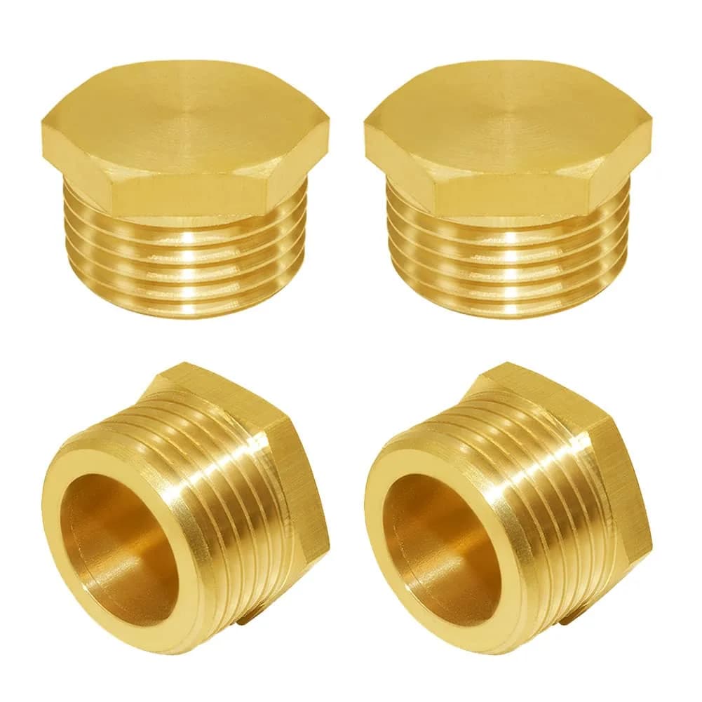 Joywayus Brass 3/4" GHT Male Garden Hose Plug | Durable Brass Water Port Blocker - main product image