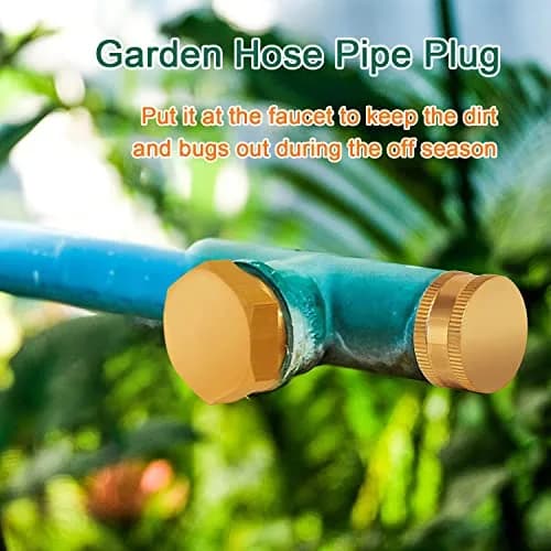 Joywayus Brass 3/4" GHT Male Garden Hose Plug | Durable Brass Water Port Blocker thumbnail 4