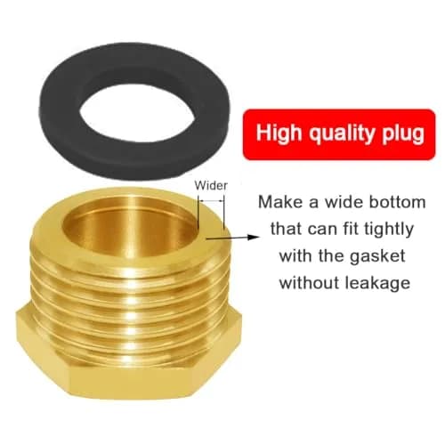 Joywayus Brass 3/4" GHT Male Garden Hose Plug | Durable Brass Water Port Blocker thumbnail 3