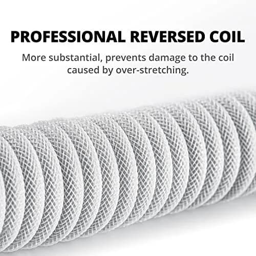 GUNMJO Pro Custom Coiled USB-C Cable 1.5m (5ft) | Double-Sleeved Mechanical Keyboard Cable with Metal Aviator thumbnail 2