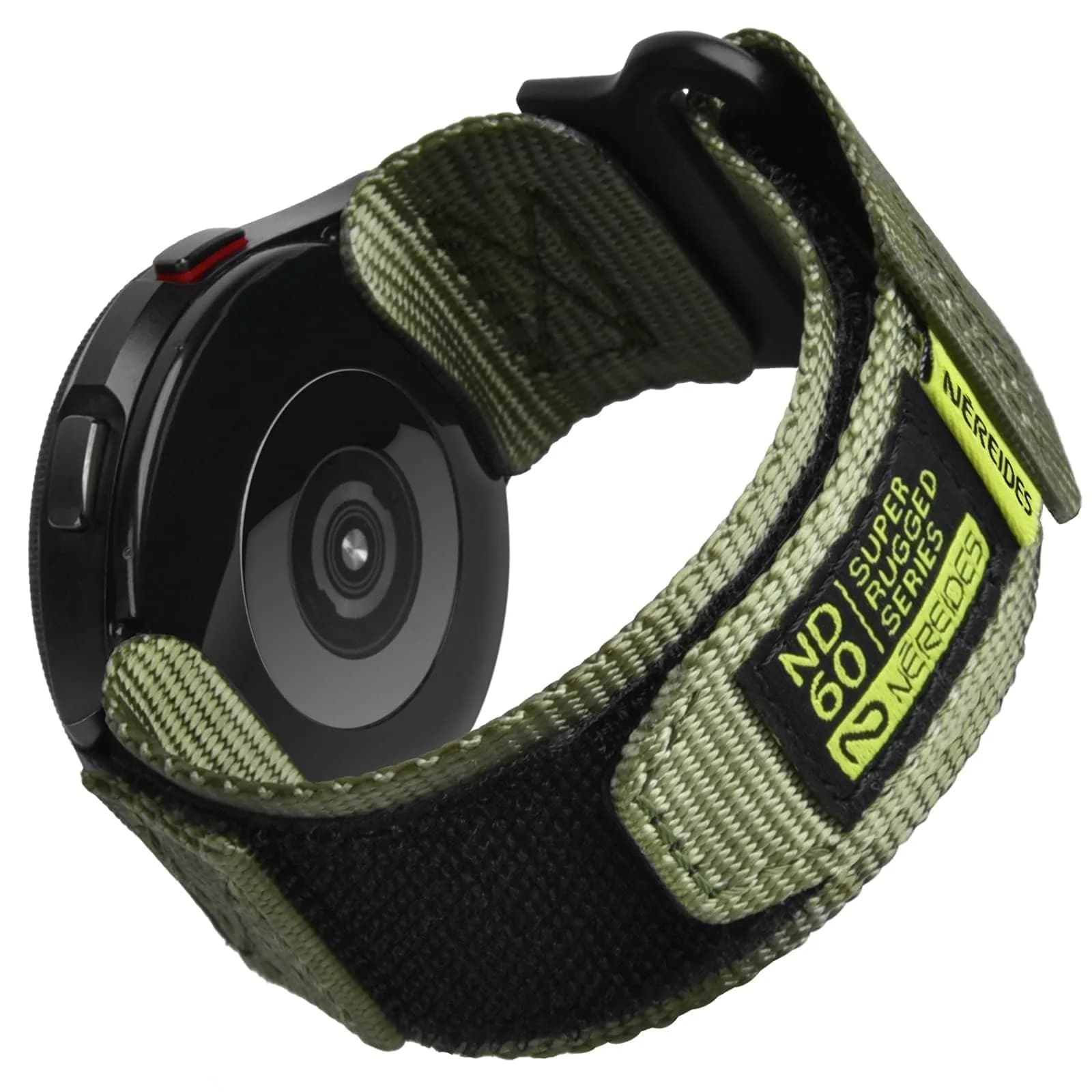Nereides Purple Nylon Watch Band for Samsung Galaxy Watch 7/6/5/4 40mm 44mm, 20mm Adjustable Sports Strap — Army Green / 20mm L