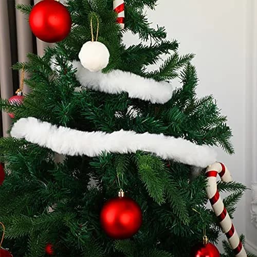 WILLBOND White Faux Fur Trim Ribbon 1.97in x 29.5ft | Fluffy Christmas Craft Decor thumbnail 4