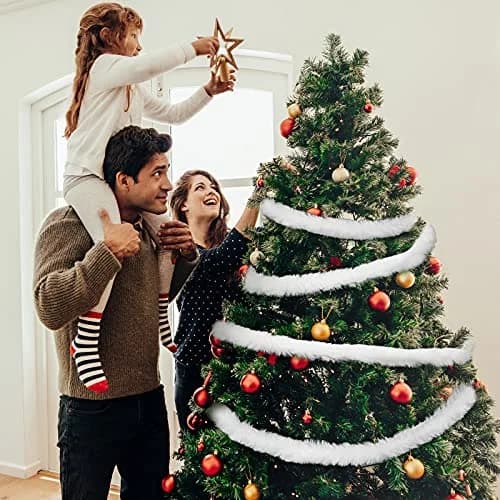 WILLBOND White Faux Fur Trim Ribbon 1.97in x 29.5ft | Fluffy Christmas Craft Decor thumbnail 5