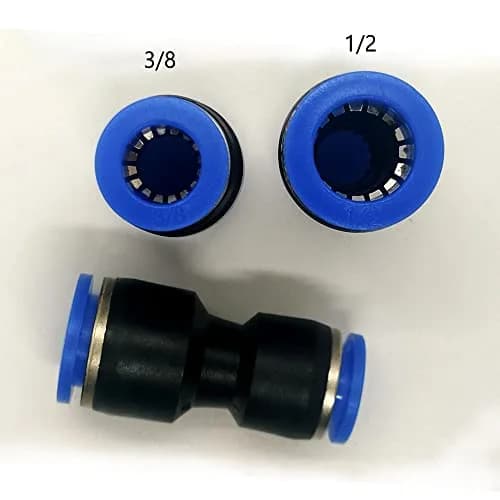 ROZESAZZ Pneumatic Quick Connector Straight Reducer Union 12.7mm (1/2") OD x 9.52mm (3/8") OD Tube, Pack of 5 | Connects Different Size Tubes thumbnail 2