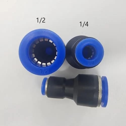 ROZESAZZ 1/2" OD x 1/4" OD Pneumatic Quick Connector Push to Connect Fittings Pack of 5 | Straight Reducer Union thumbnail 2