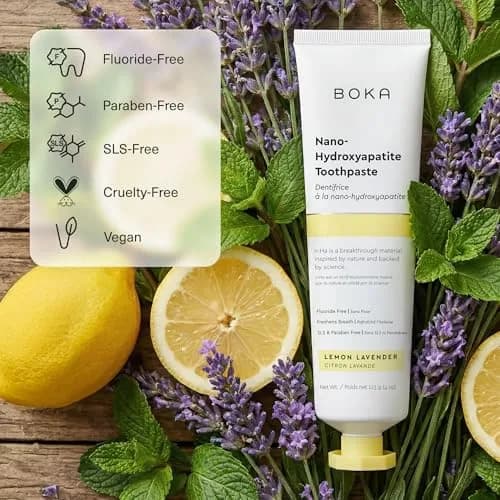 Boka Lemon Lavender Toothpaste 118ml (4 Oz) | Fluoride-Free Enamel Care with Nano Hydroxyapatite thumbnail 4