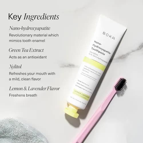 Boka Lemon Lavender Toothpaste 118ml (4 Oz) | Fluoride-Free Enamel Care with Nano Hydroxyapatite thumbnail 5