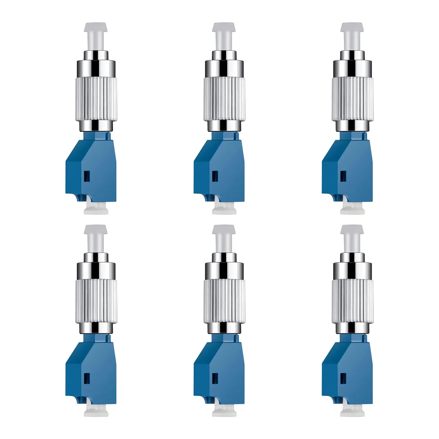 Moocci Fiber Adapter 6-Pack | Hybrid FC Male to LC Female | Single Mode 9/125um | Low Loss, High Precision