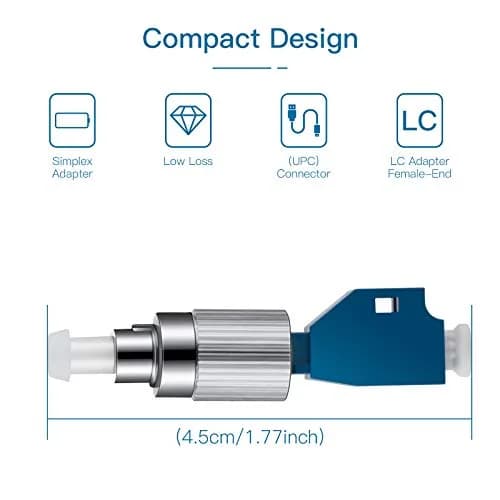 Moocci Fiber Adapter 6-Pack | Hybrid FC Male to LC Female | Single Mode 9/125um | Low Loss, High Precision thumbnail 2