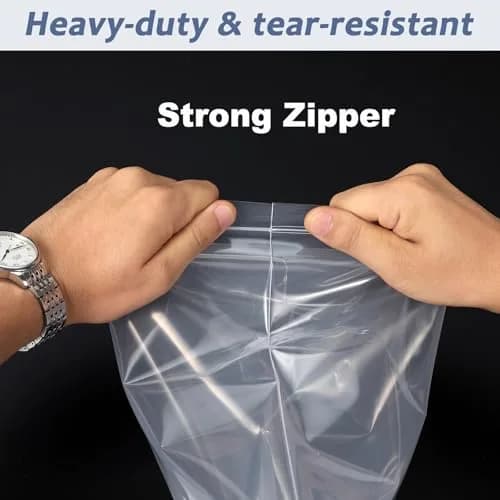 Foopama 5 Mil Thick Clear Zip Poly Lock Plastic Bags 12 x 18 inches (30 x 46 cm) | Heavy Duty Reclosable Storage Bags (20-Pack) thumbnail 6